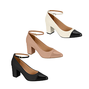 Scarpin VIZZANO Salto 7cm Com Bico Em Verniz Estilo Boneca