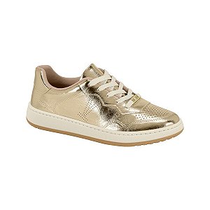 Tenis Dourado Metalizado Texturizado Feminino VIZZANO