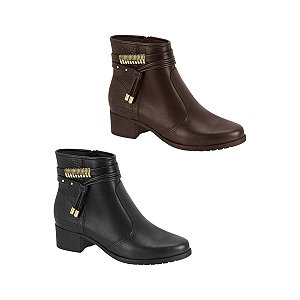 Bota Coleção Ana Castela Texturizada com Detalhes Feminina Moleca
