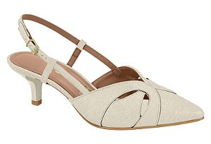 Scarpin Slingback  Croco Salto Baixo 5cm Feminino  Vizzano