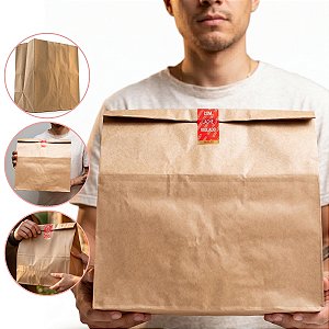 Saco de Papel Kraft Tamanho G 29 x 30 x 18 cm - Liso