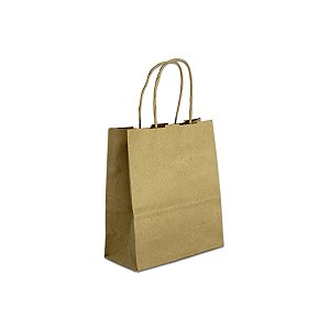 Sacola de Papel Kraft Pardo - 17 x 15 x 7 cm - Tamanho Micro