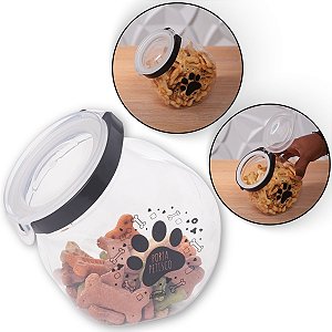 Porta Petisco Pet Hermético Biscoito Ração Cachorro Gato