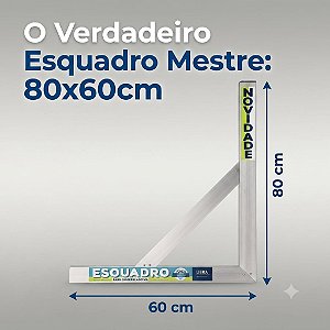 Esquadro Aluminio Reforçado 80 X 60 - Libra Prateado