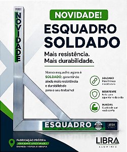 Esquadro Aluminio Reforçado Soldado 80 X 60 - Libra Prateado