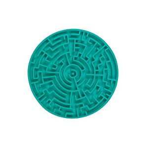 Labirinto Verde-Água P Pet Games-Tapete para Lamber e Comedouro