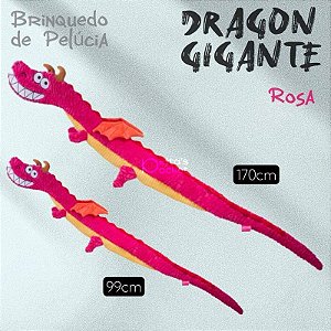 Pelúcia Dragão Gigante Rosa G 170cm - Petta