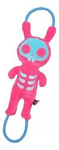 Pelúcia Cabo de Guerra Skeleton Rabbit Rosa e Azul - Petta