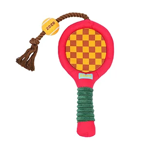 Brinquedo para cachorro Raquete de Tênis com Corda e Bola Vermelho - Petta
