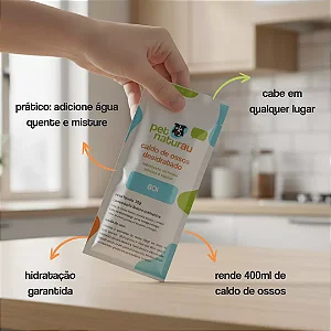 Caldo de Ossos Bovino Desidratado Sachê 20g - Pet Naturau