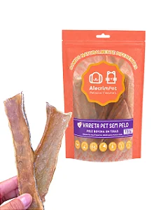 Vareta de Pele Bovina SEM PELOS 150g - Alecrim Pet