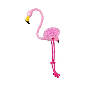 Brinquedo Interativo com Corda Flamingo Rosa 84cm - Petta