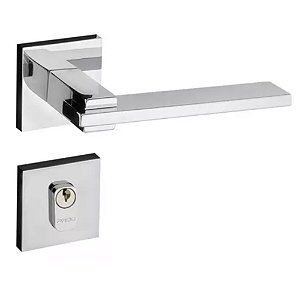 Fechadura pado nina 221-55 externa roseta quadrada cromada