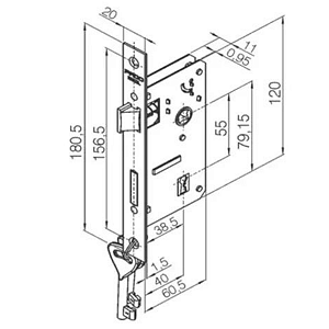 FECHADURA PADO CONCEPT 408-40 INTERNA ROSETA QUADRADA CROMADA
