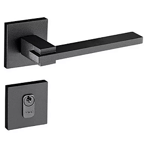 Fechadura pado nina 221-55 externa roseta quadrada preta
