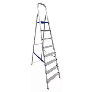 Escada doméstica 8 degraus alumínio