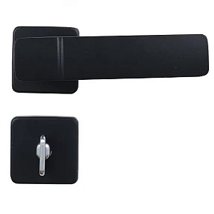 Fechadura mgm capri wc roseta quadrada preto fosco
