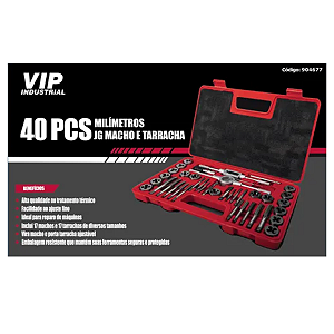 Jogo de machos e tarraxas 40pçs vip industrial
