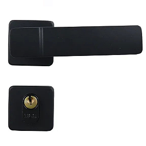 Fechadura mgm capri externa roseta quadrada preto fosco