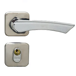Fechadura mgm genebra externa roseta quadrada cromada