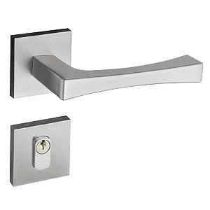 Fechadura pado vivaldi 885-40 externa roseta quadrada acetinado escovado
