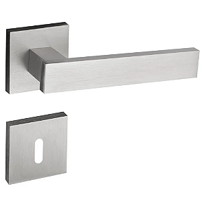 Fechadura pado retro 411 - 55 interna roseta quadrada acetinado escovado