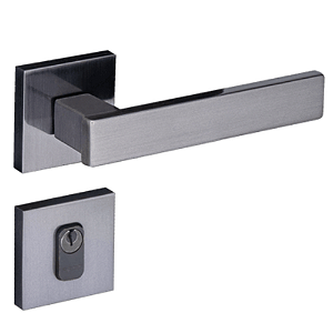 Fechadura pado retro 411 - 55 externa roseta quadrada grafite polido