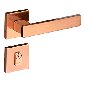 Fechadura pado retro 411 - 55 externa roseta quadrada cobre escovado
