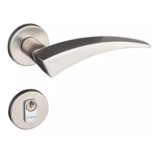 Fechadura pado esplendore 292 - 55 externa roseta redonda cromada acetinado