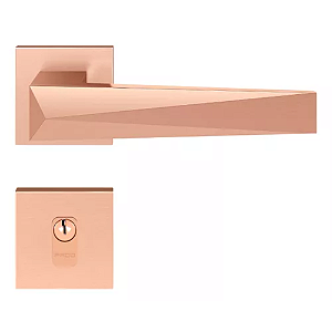 Fechadura pado ascot rq2 - 55 externa roseta quadrada cobre escovado