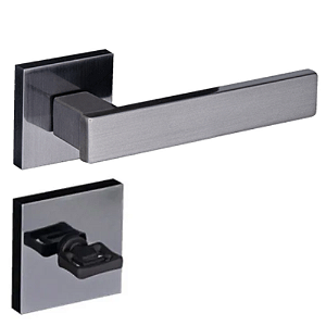 Fechadura pado retro 411 - 55 banheiro roseta quadrada grafite polido