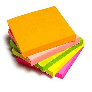 5 Blocos de Notas Adesivas 3x3cm 400 Folhas Coloridas