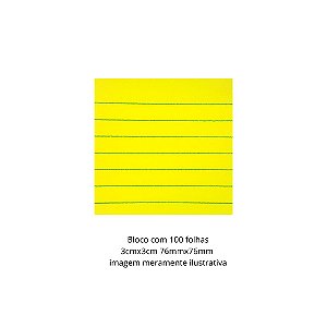 Bloco de Notas Mutual 100 Folhas 76mm x 76mm Folhas Coloridas