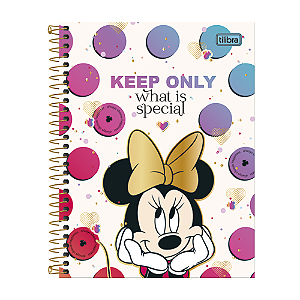 Caderno Colegial Tilibra Minnie Mouse 80 Folhas 1 Matéria Capas Sortidas