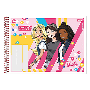 Caderno de Desenho e Cartografia Foroni Barbie 48 Folhas 275x200mm Capa Flexivel