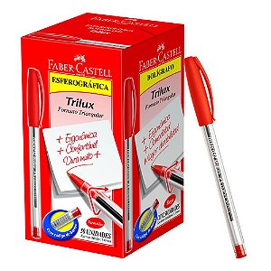 Caneta Faber Castell Trilux - Vermelho