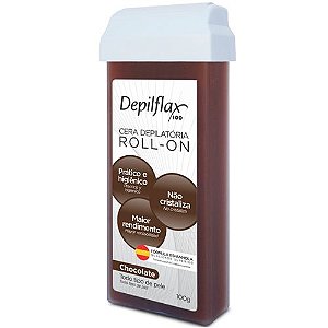Cera Depilatória Roll-on Depilflax 100g Chocolate