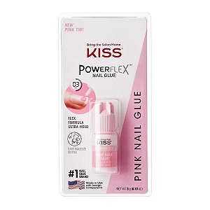 Cola para Unha Kiss New York Power Flex Cola Pink 3g