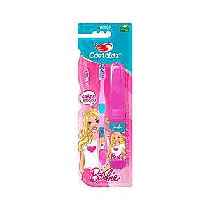 Escova de Dente Condor Barbie 972145 Gratis 1 Estojo Protetor