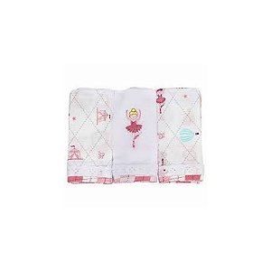 Fralda Bordada com 3 unidades Circus Loupiot Minasrey Menina 70x68 cm REF:337905