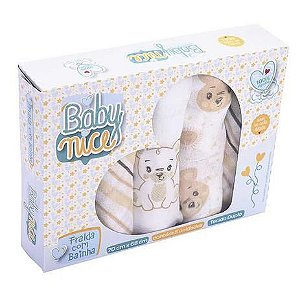 Fralda com Bainha Baby Nice MinasRey Caixa C/5 Unidades - Bege