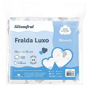 Fralda Incomfral Luxo - Estampada - Masculina - Pacote com 15