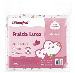 Fralda Incomfral Luxo Estampada Feminina com 15 Unidades