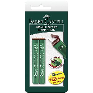 Grafite Faber Castell 2B 0.5mm - blister com 2 tubos com 24 cada