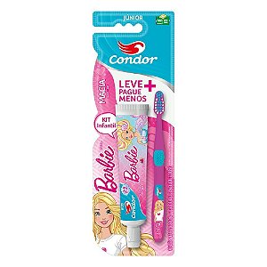 Kit Infantil Condor Barbie Gel Dental + Escova 2 a 5 anos