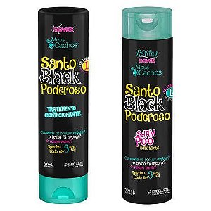 Kit Shampoo e Condicionador Novex Meus Cachos Santo Black 300ml
