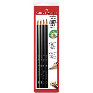Lápis Faber Castell n°2 B Max 4 Unidades