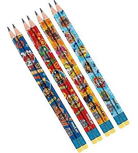 Lapis Hb N°2 Molin Patrulha Canina Com Borracha Estampas Sortidas
