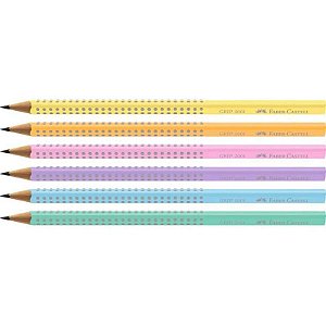 Lapis N°2 Faber Castell Ecolapis Grip 2001 Tons Pastéis - Cores Sortidas