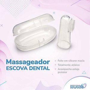 Massageador Escova Dental Kuka Com Protetor 100% Silicone